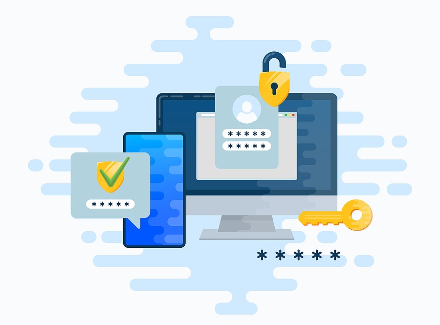 Two Factor Autentication Security Illustration. Login Confirmati