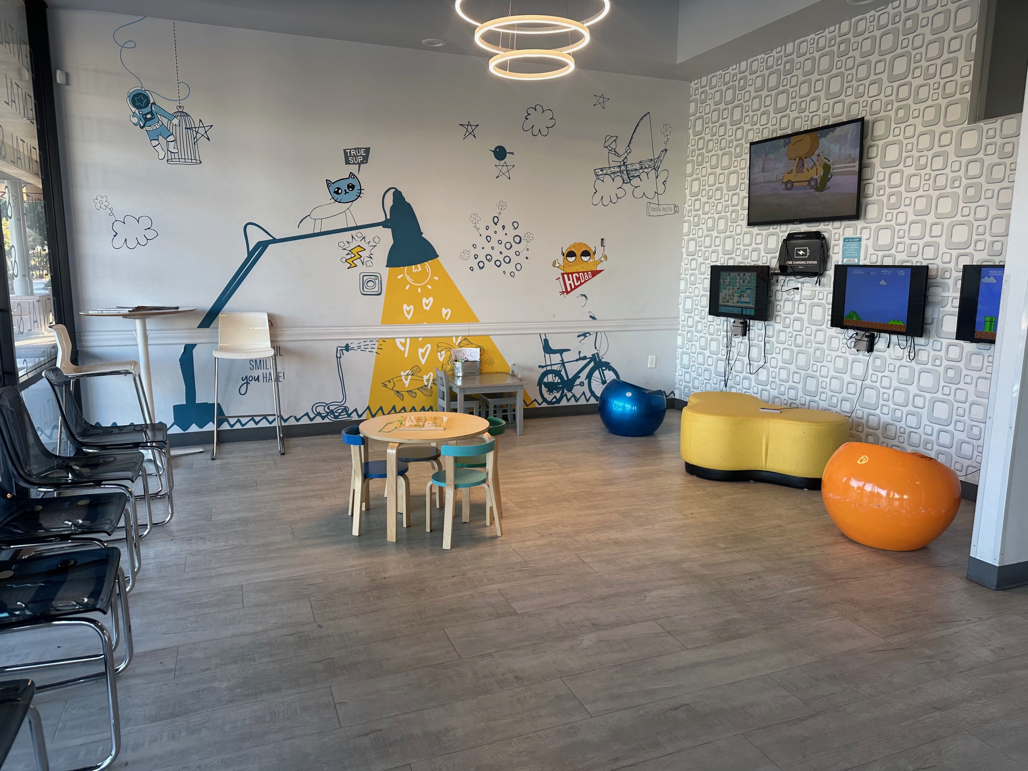 Child waiting area inside Kids Care Dental & Orthodontics in Elk Grove, CA