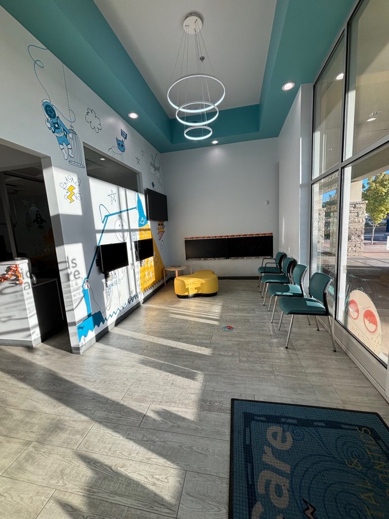 modesto-pediatric-dentist-kids-care-dental-interior Reception lobby inside Kids Care Dental & Orthodontics in Modesto, CA