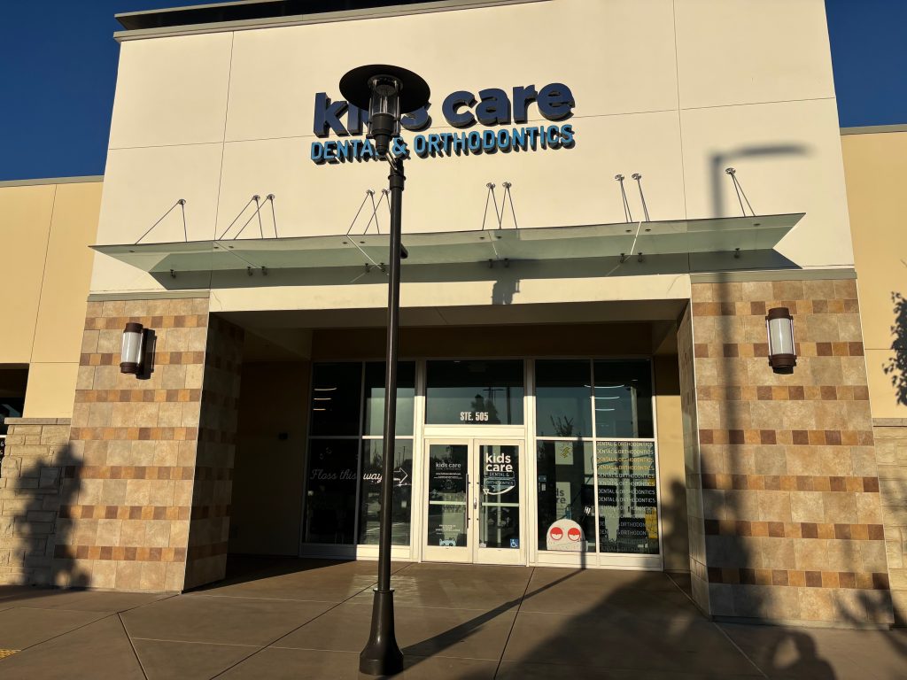 modesto-pediatric-dentist-kids-care-dental-exterior Front building exterior of Kids Care Dental & Orthodontics in Modesto, CA
