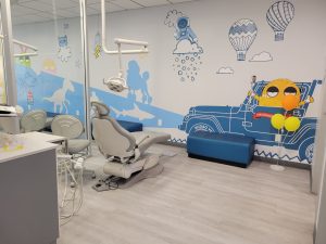 Patient chair and treatment area inside Kids Care Dental & Orthodontics - Natomas in Sacramento, CA