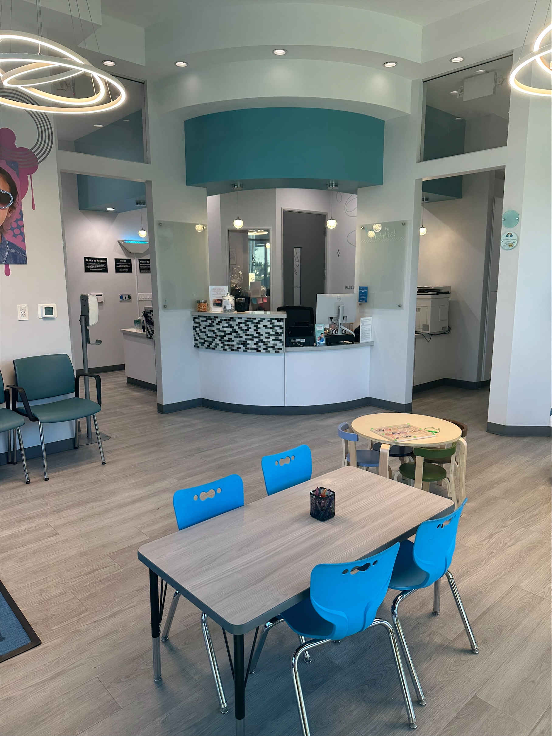 Reception area inside Kids Care Dental & Orthodontics in Roseville, CA