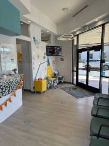 Lobby inside of Kids Care Dental & Orthodontics in Folsom, CA