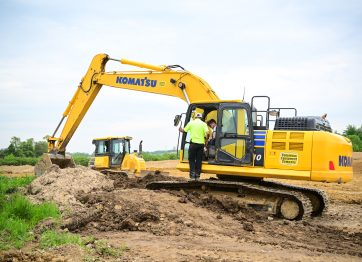 heavy equipment used for data center construction jobs