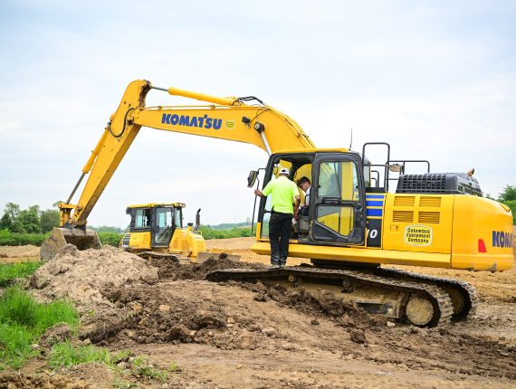 heavy equipment used for data center construction jobs