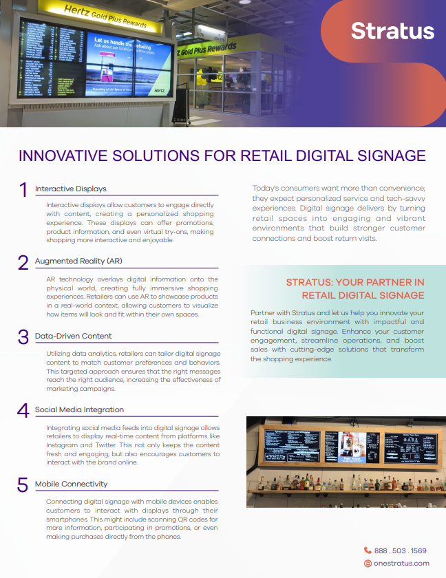 Innovative Solutions for Retail Digital Signage