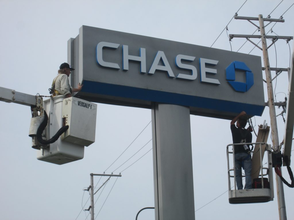 Chase Pylon Maintenance on Sign